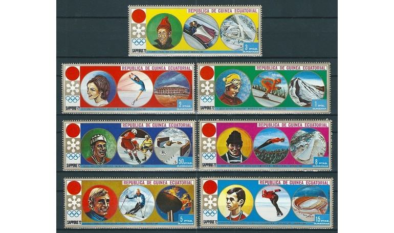 GUINEA ECUATORIALA 1972 - JOCURI OLIMPICE DE IARNA - SERIE DE 7 TIMBRE - NESTAMPILATA - MNH / sport55
